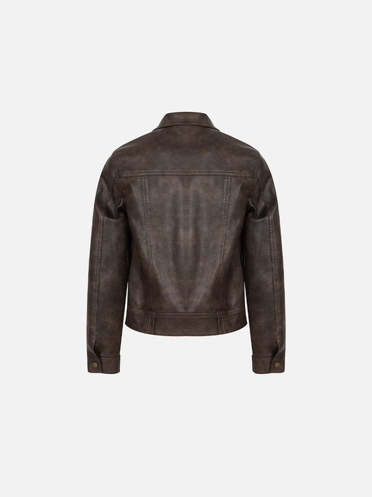 Aelfric Eden Vintage Rivet Fuax Leather Jacket