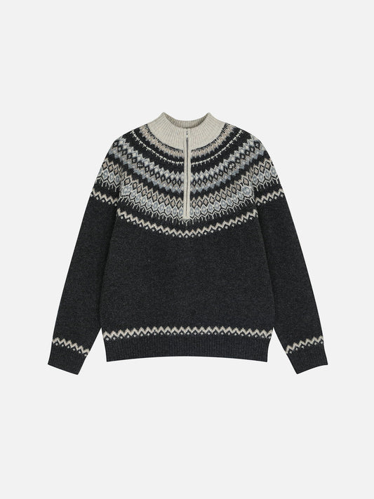 Aelfric Eden Fair Isle Half-Zip Sweater