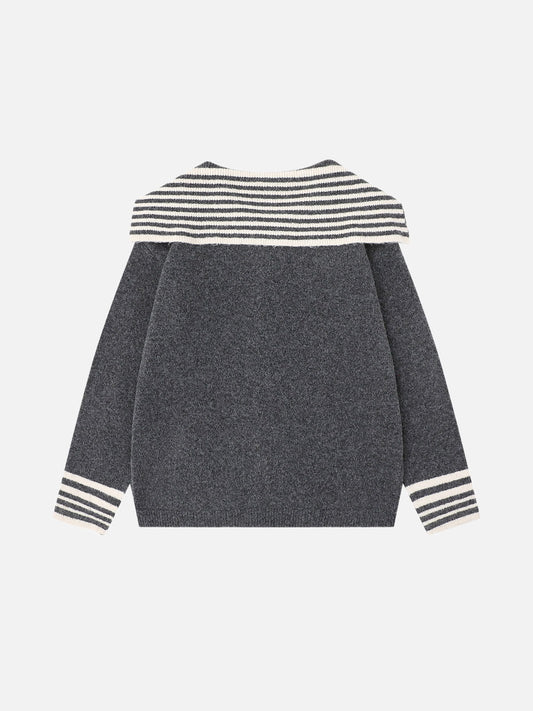 Aelfric Eden Sailor Collar Knit Zip Up Cardigan