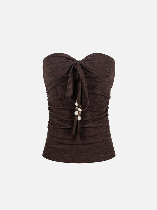 Aelfric Eden Ruched Tie Front Tube Top