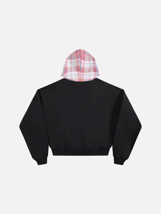 Aelfric Eden Boxy Plaid Hood Zip Up Hoodie