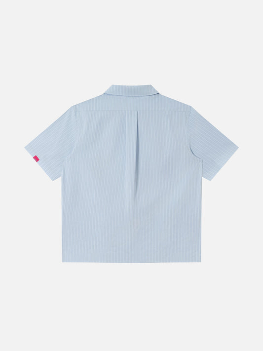 Aelfric Eden Boxy Stripe Embroidery Short Sleeve Shirt
