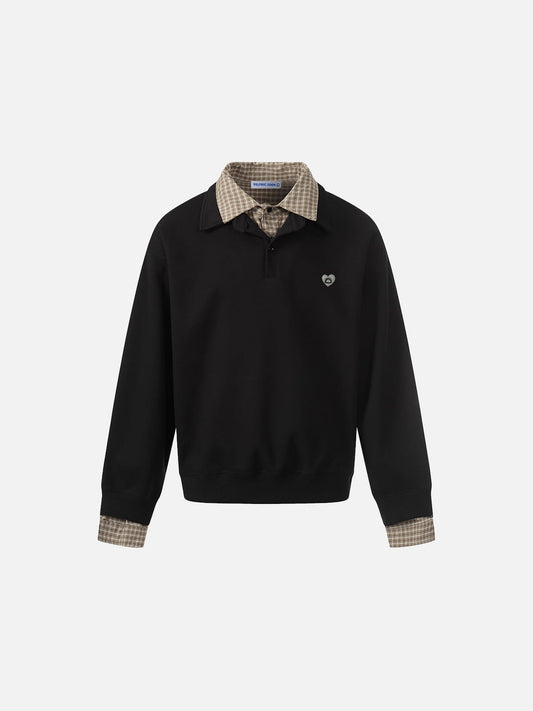 Aelfric Eden Boxy Plaid Collar Sweatshirt