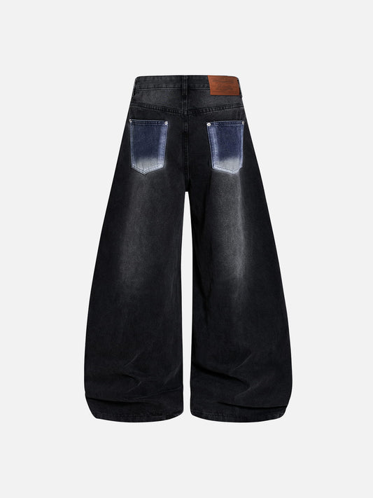 Aelfric Eden Snap Panel Baggy Barrel Jeans
