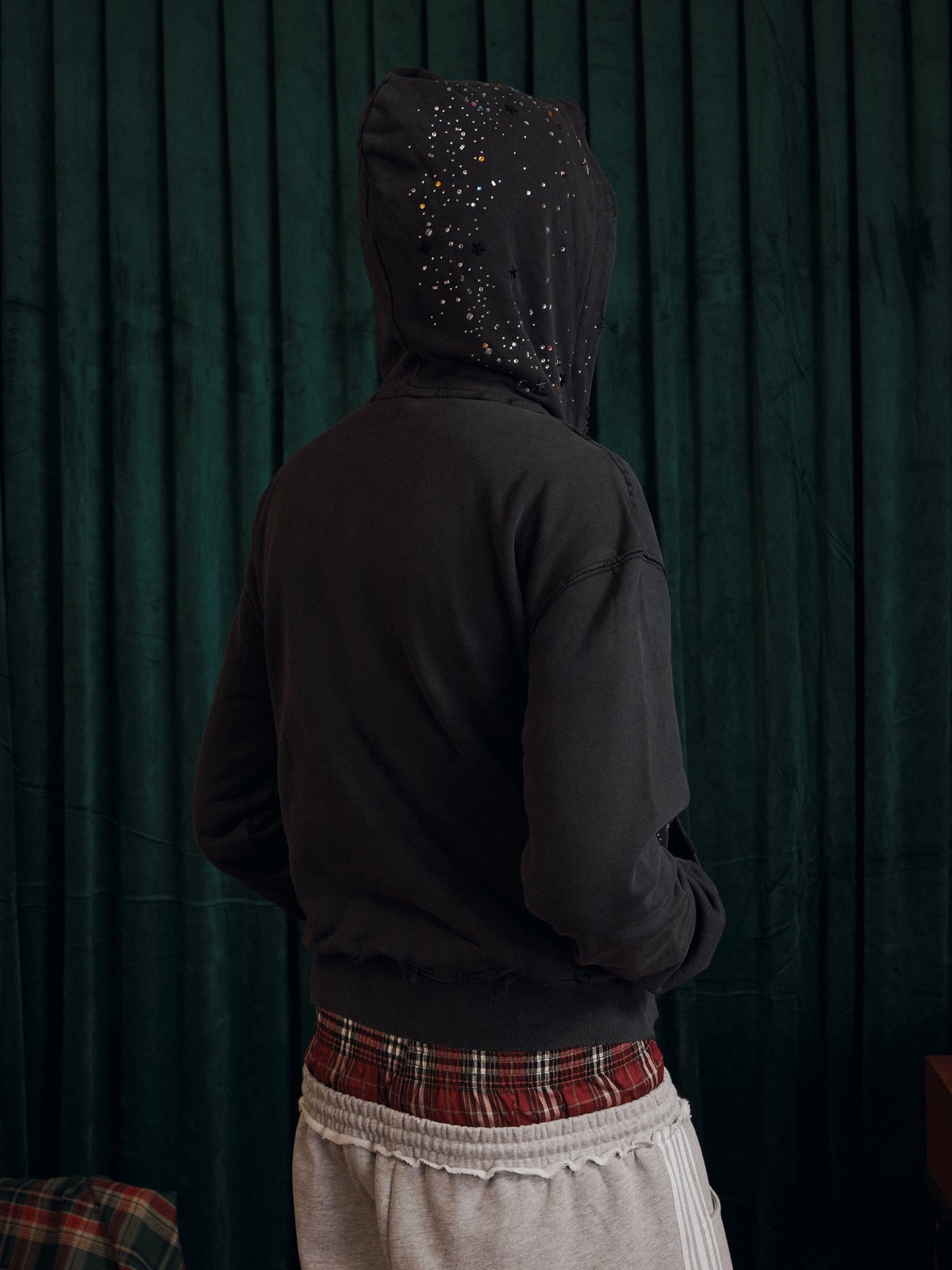 Aelfric Eden Rhinestone Boxy Zip Up V302 Hoodie