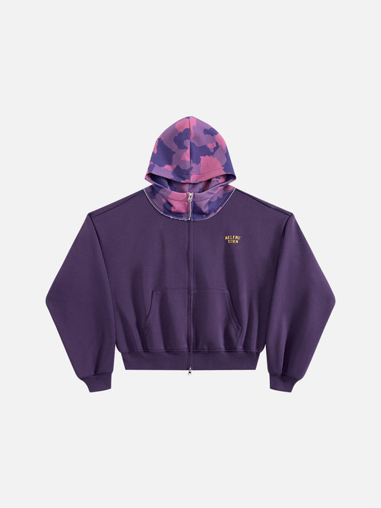 Aelfric Eden Boxy CAMO Hood Zip Up Hoodie