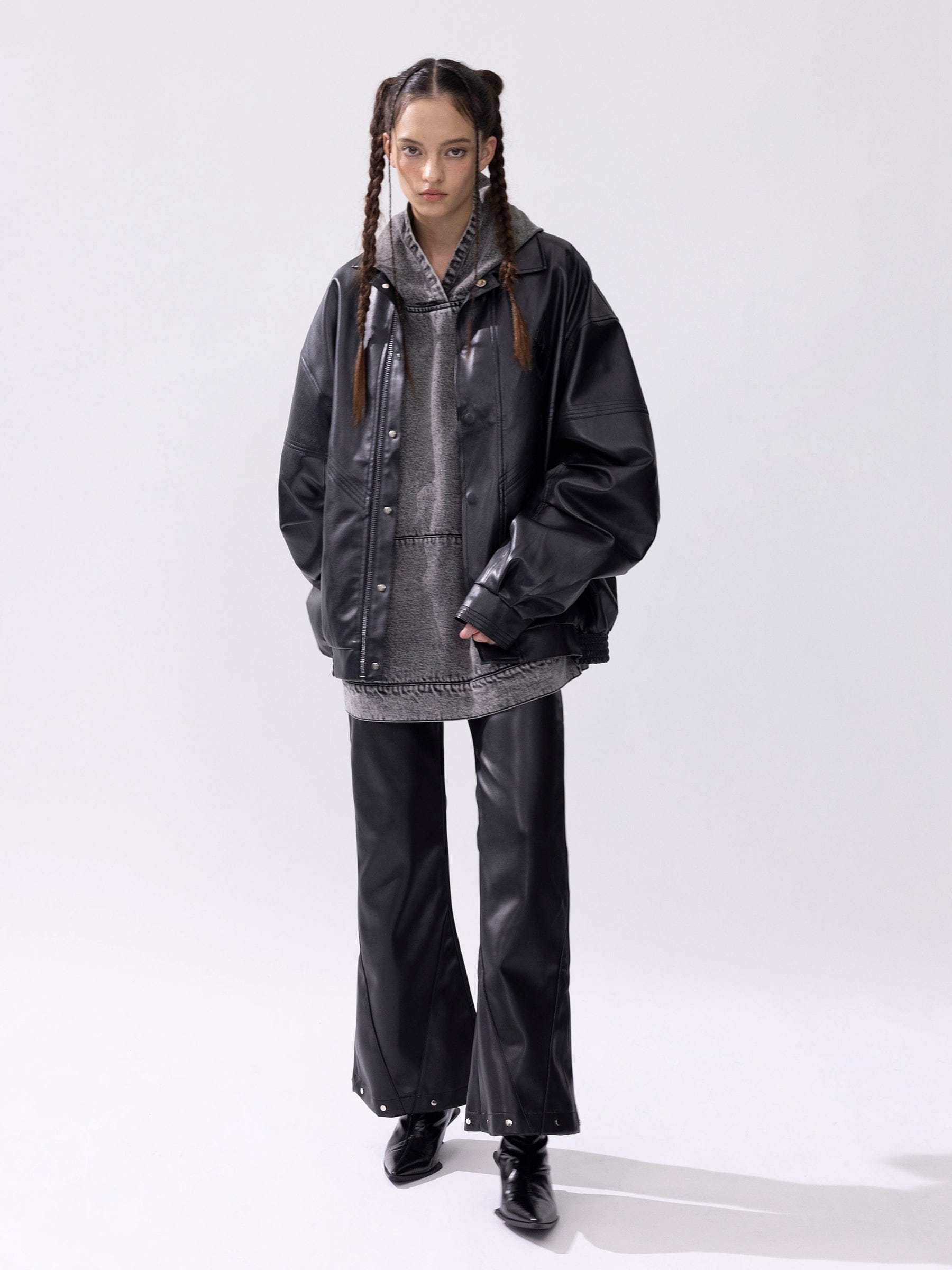 Aelfric Eden Faux Leather Zip Up Jacket