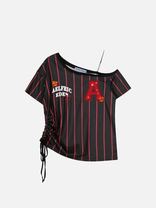 Aelfric Eden Off-The-Shoulder Stripe Tee