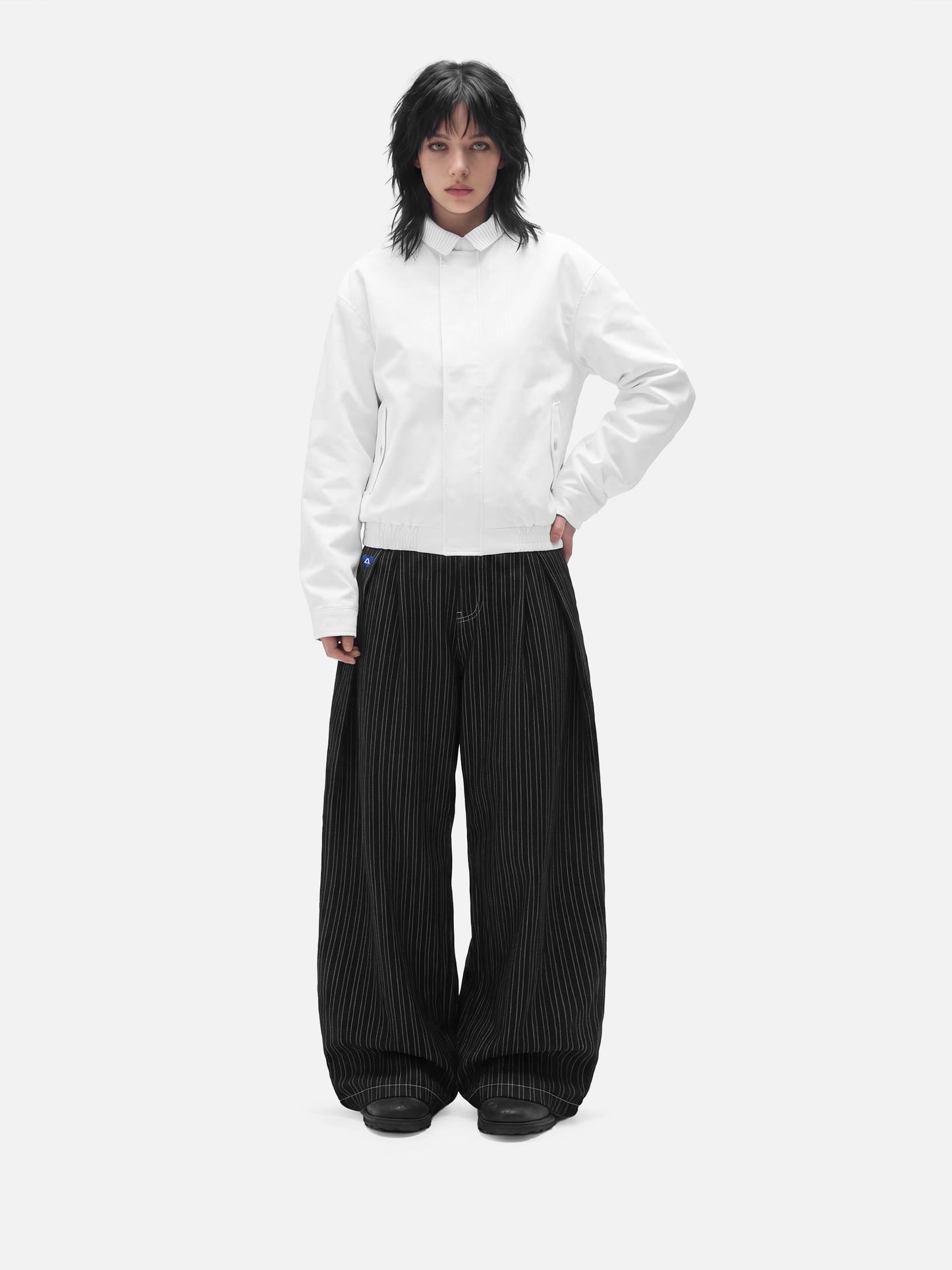 Aelfric Eden Boxy Reversible Striped Collar Jacket