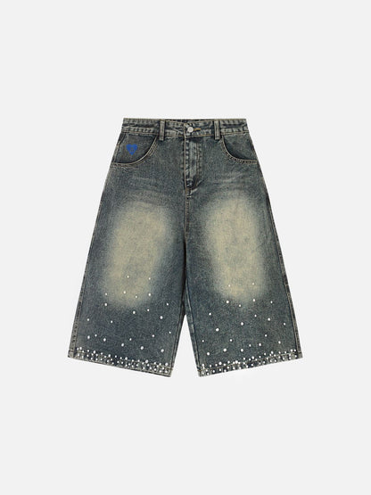 Aelfric Eden Pearl Embellished Baggy Longline Jorts