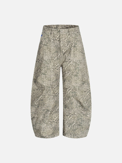 Aelfric Eden Baggy Barrel Leopard Jeans
