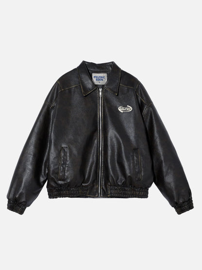 Aelfric Eden Faux Leather Cropped Jacket