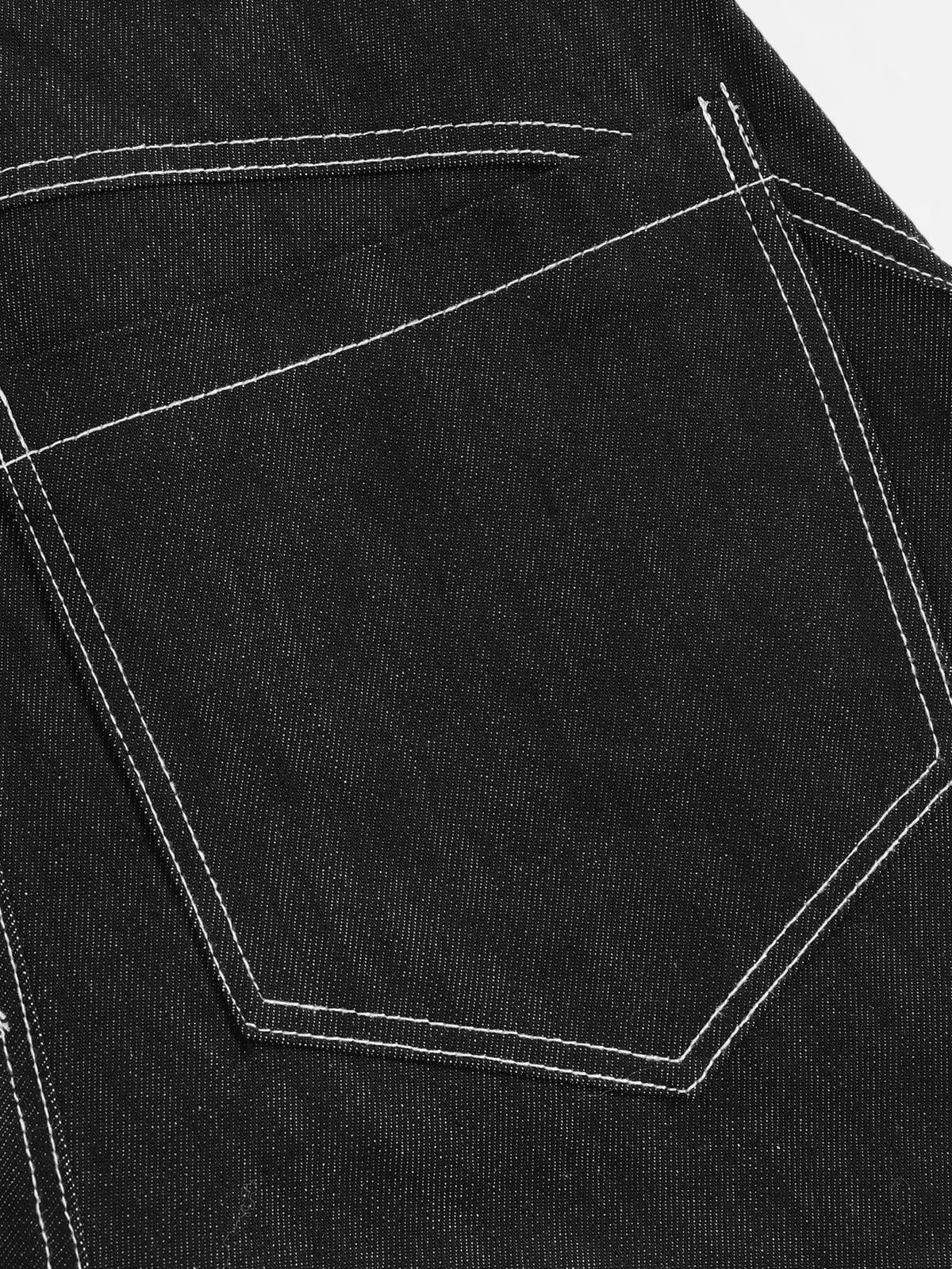 Aelfric Eden Metal Button Raw Baggy Barrel Jeans