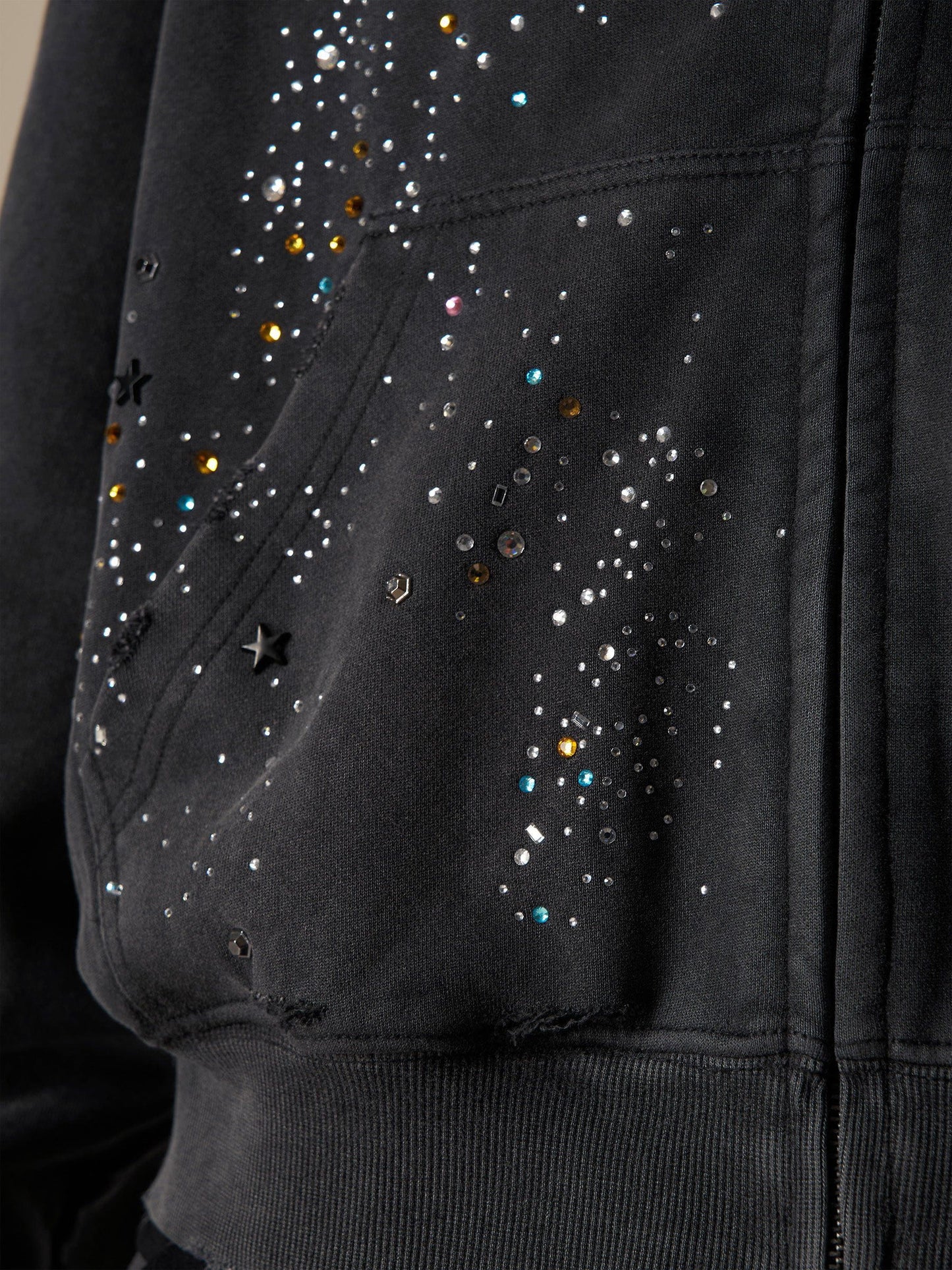 Aelfric Eden Rhinestone Boxy Zip Up V302 Hoodie