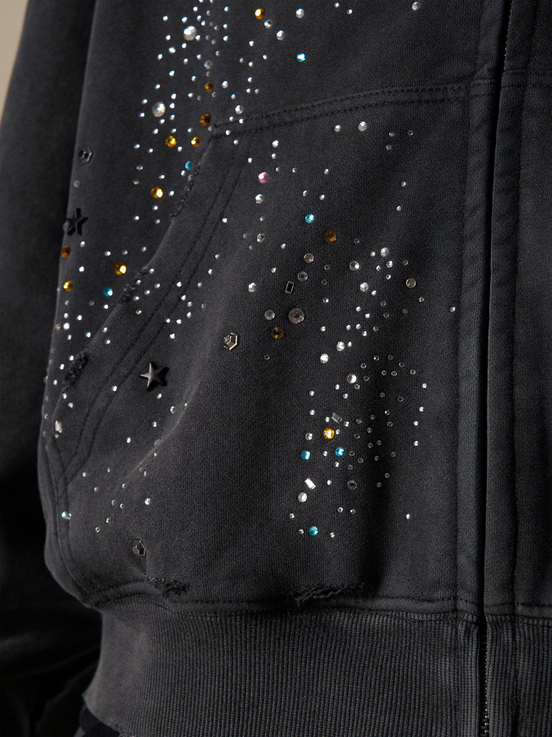 Aelfric Eden Rhinestone Boxy Zip Up V302 Hoodie
