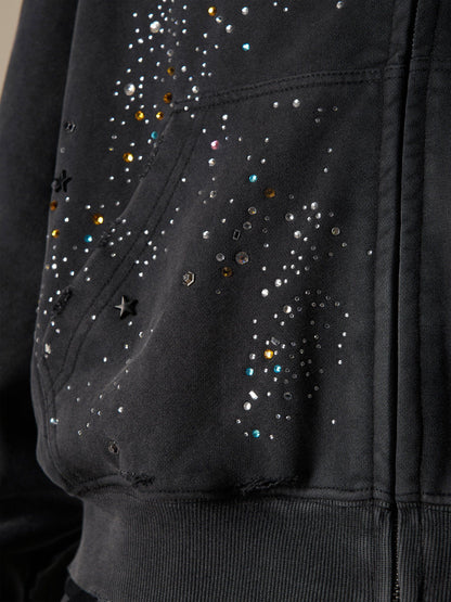 Aelfric Eden Rhinestone Boxy Zip Up V302 Hoodie