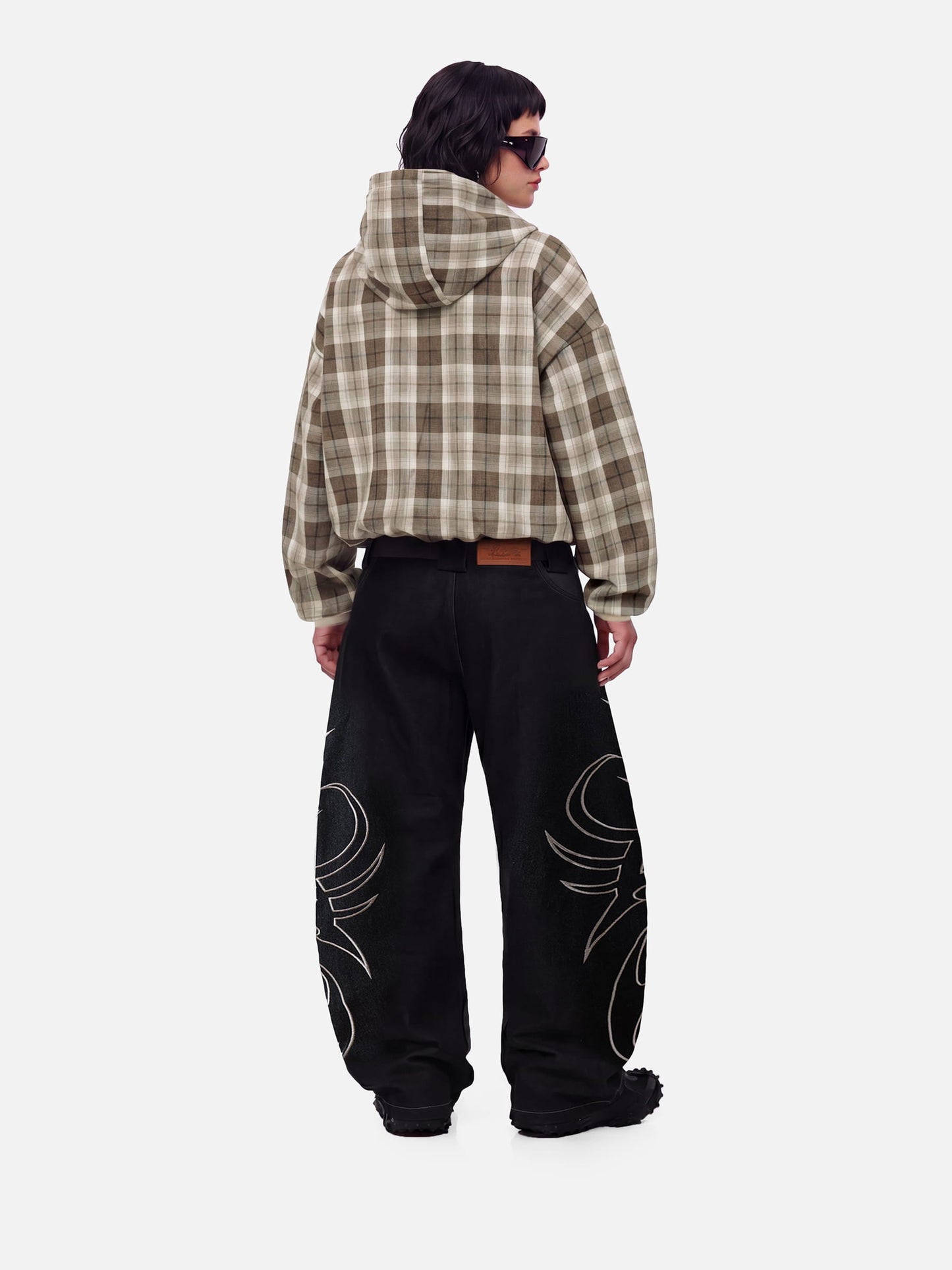 Aelfric Eden Boxy Reversible Plaid Zip Up Hoodie