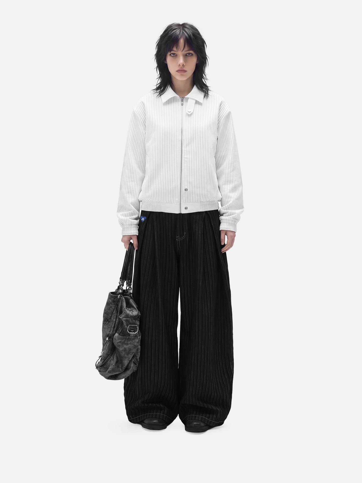 Aelfric Eden Boxy Reversible Striped Collar Jacket