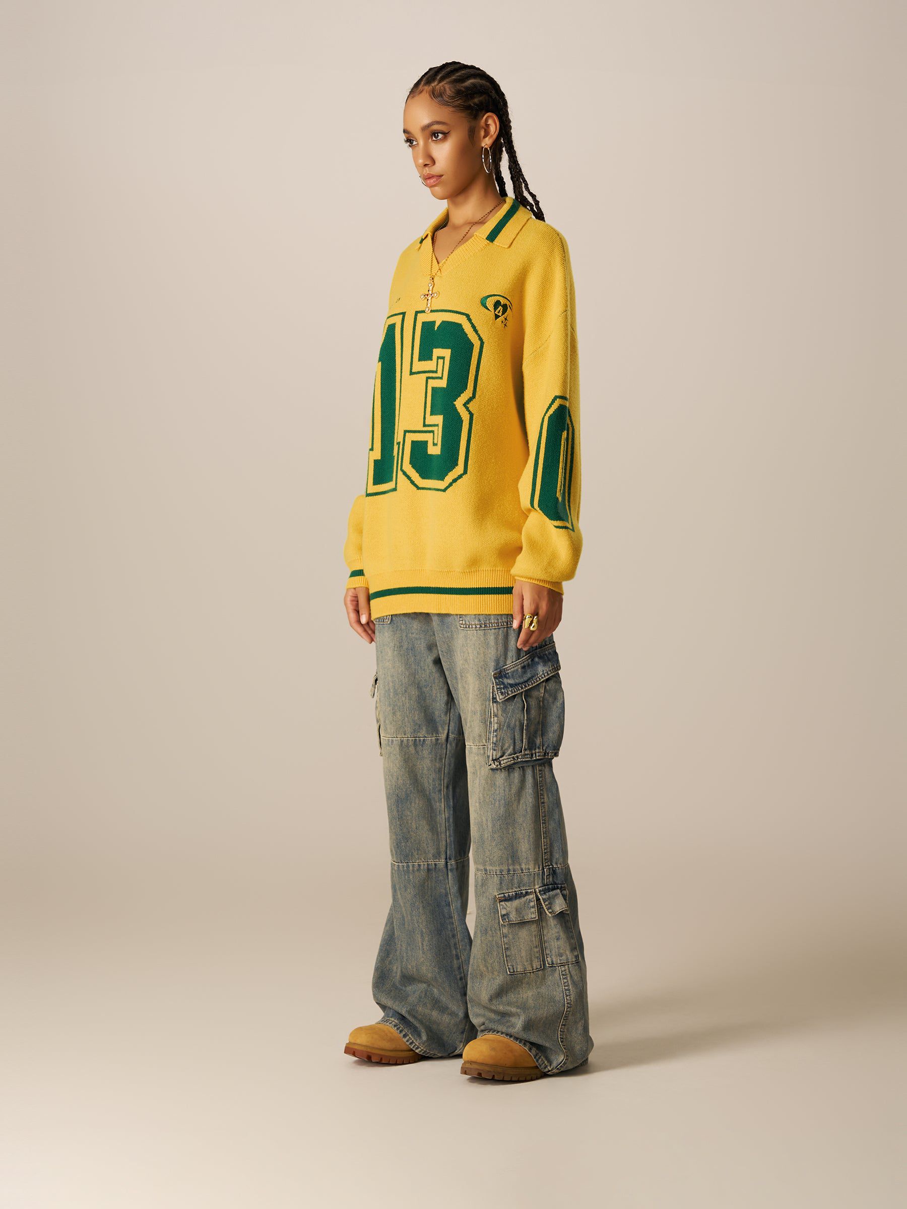 Aelfric Eden Number Graphic Polo Sweater