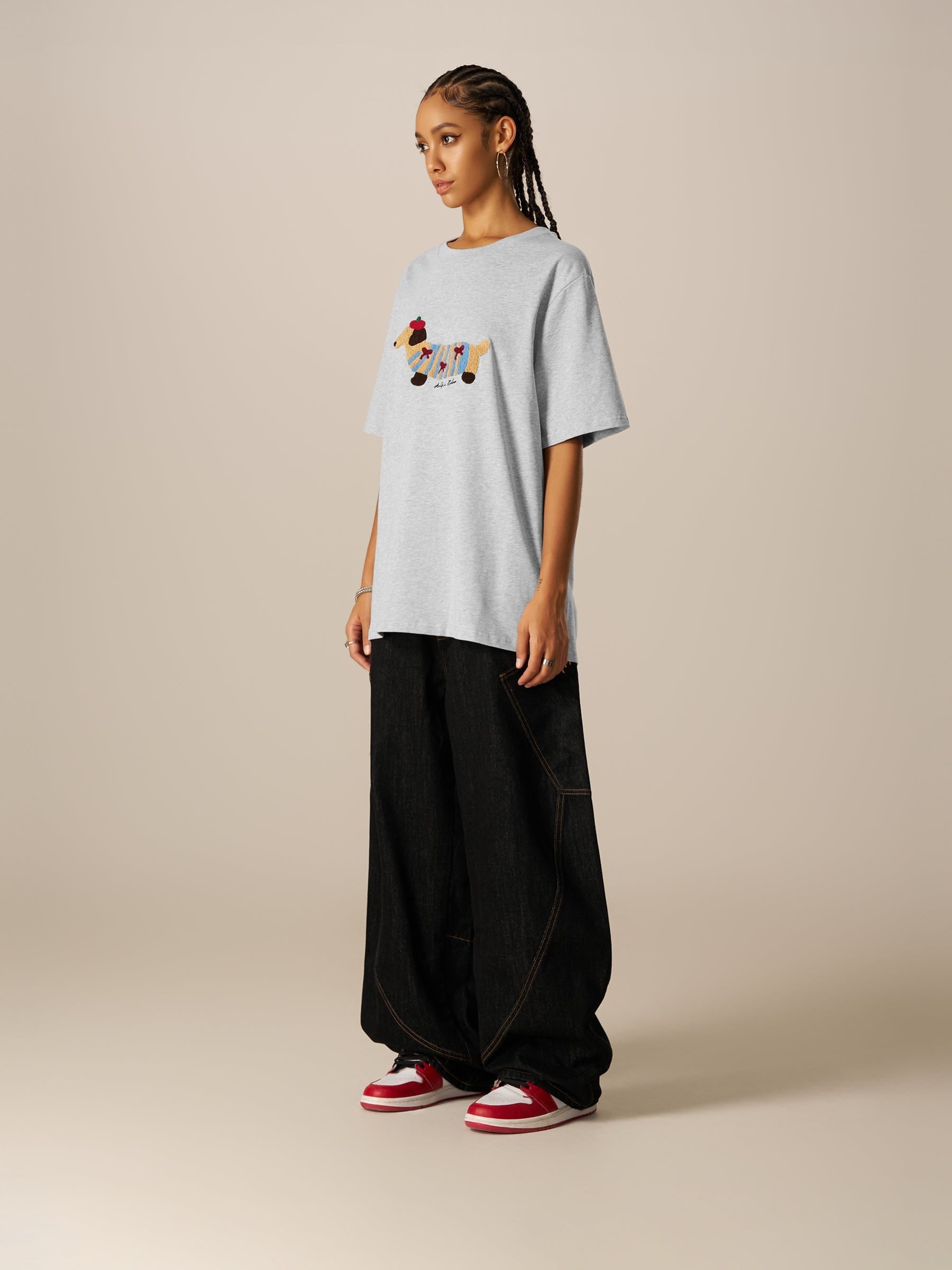 Aelfric Eden Cartoon Dog Embroidery Tee
