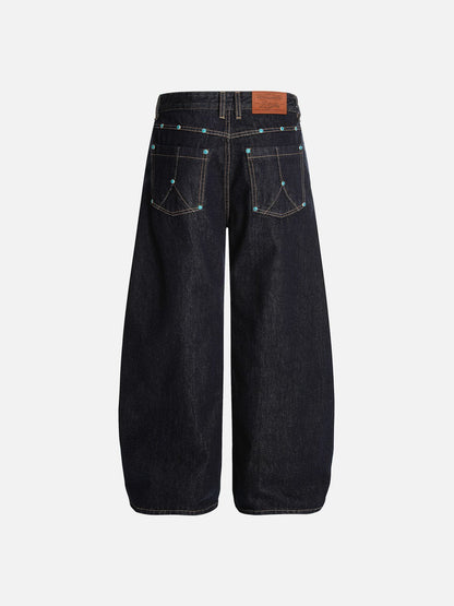 Aelfric Eden Baggy Barrel Rivet Raw Jeans
