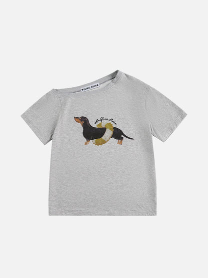 Aelfric Eden Dachshund Off-The-Shoulder Tee
