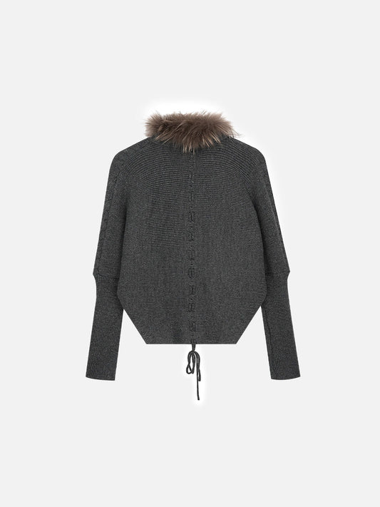 Aelfric Eden Faux Fur Collar Cardigan