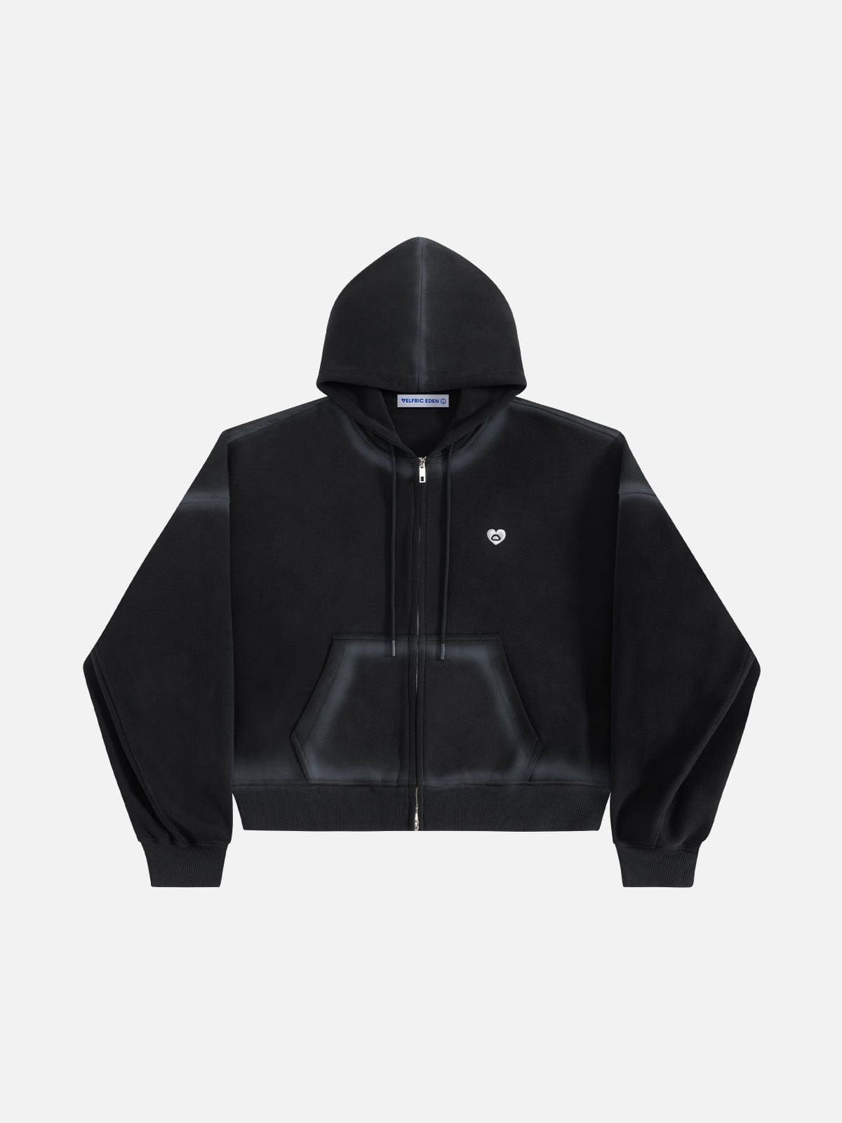 Aelfric Eden Boxy Washed Double Zip Up Hoodie