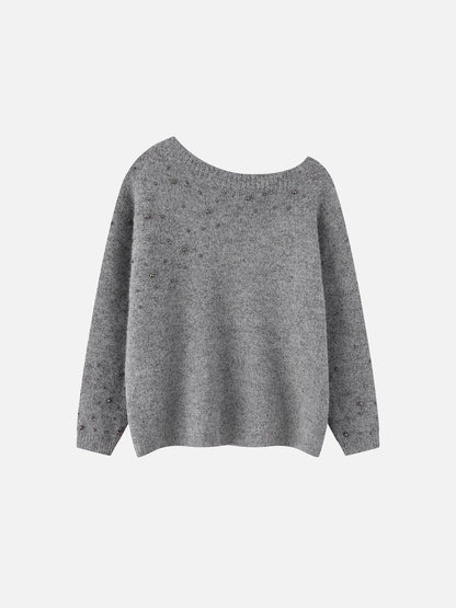 Aelfric Eden Beaded Off-The-Shoulder Sweater
