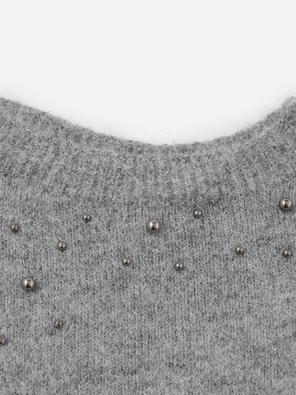 Aelfric Eden Beaded Off-The-Shoulder Sweater