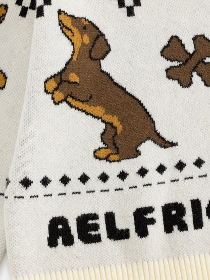 Aelfric Eden Dachshund Off-The-Shoulder Sweater