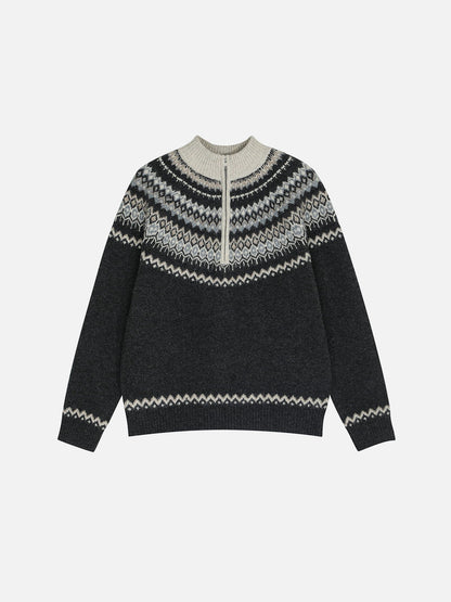 Aelfric Eden Fair Isle Half-Zip Sweater