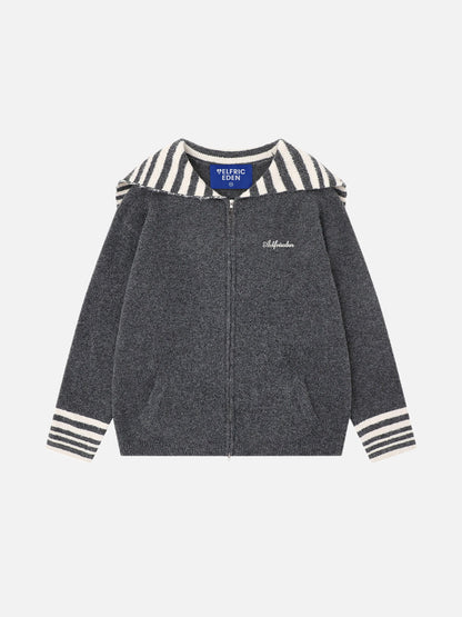 Aelfric Eden Sailor Collar Knit Zip Up Cardigan