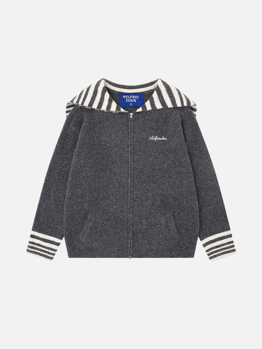 Aelfric Eden Sailor Collar Knit Zip Up Cardigan