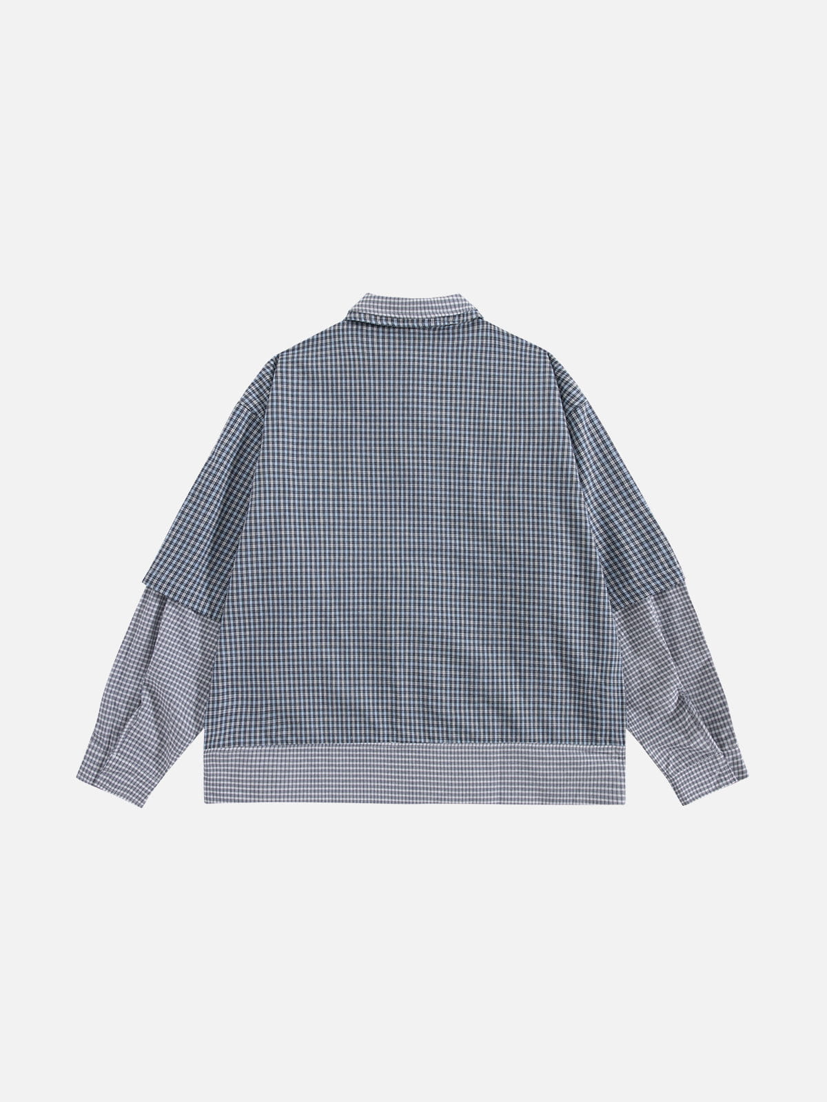 Aelfric Eden Faux Layered Plaid Long Sleeve Shirt