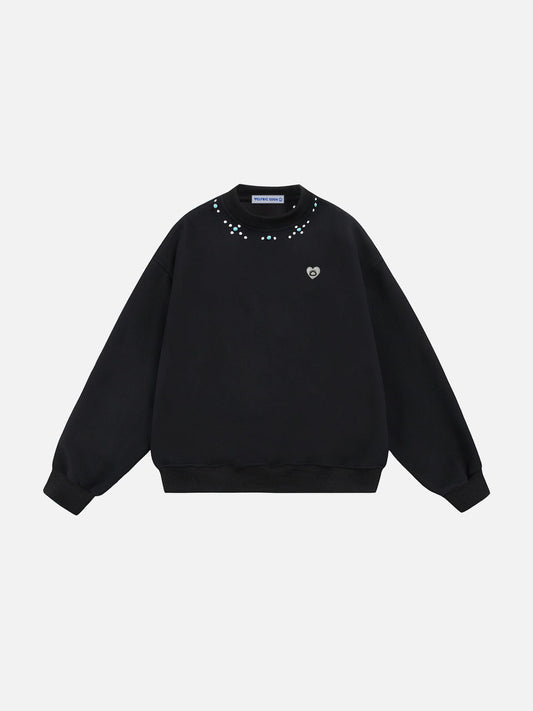 Aelfric Eden Turquoise Stud Collar Sweatshirt