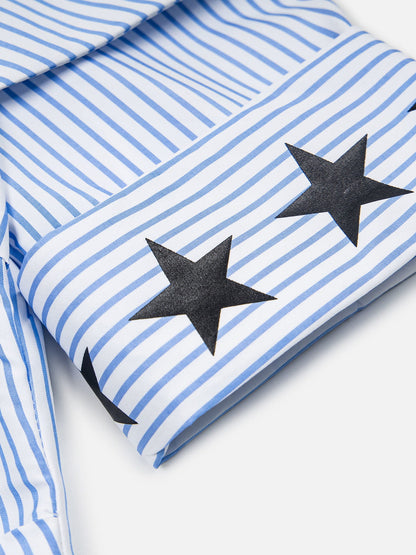 Aelfric Eden Stripe Star Off-The-Shoulder Short Sleeve Shirt