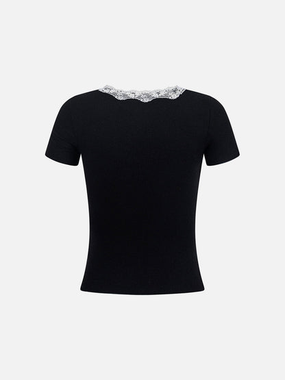 Aelfric Eden Lace Ribbon Trim Baby Tee