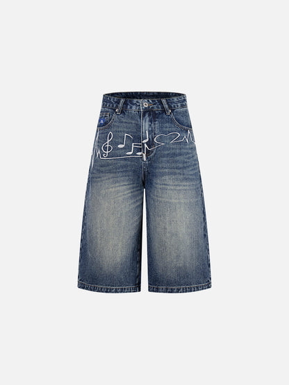 Aelfric Eden Embroidery Washed Longline Jorts