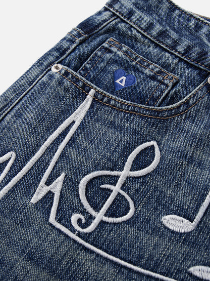 Aelfric Eden Embroidery Washed Longline Jorts