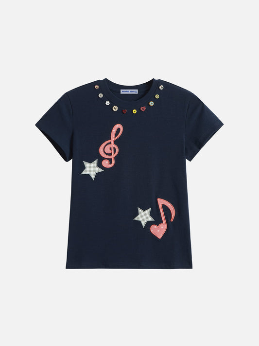 Aelfric Eden Music Note Embroidery Tee
