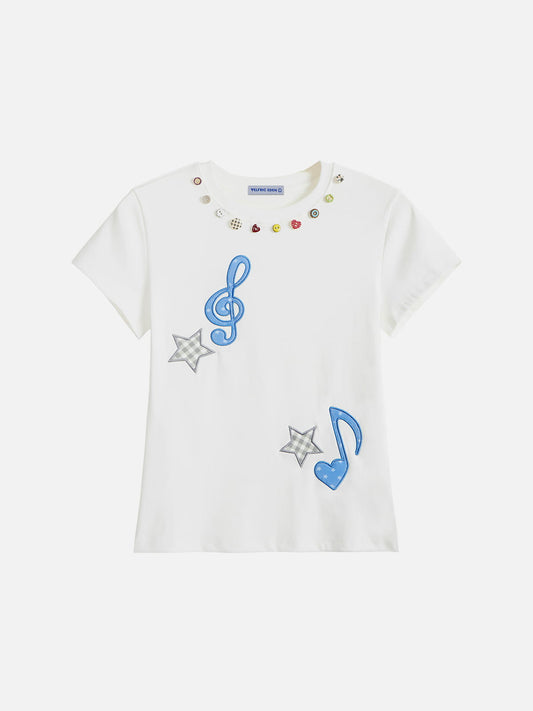 Aelfric Eden Music Note Embroidery Tee