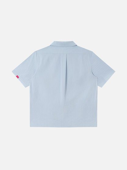 Aelfric Eden Boxy Stripe Embroidery Short Sleeve Shirt