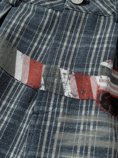 Aelfric Eden Plaid Multi Pocket Longline Shorts