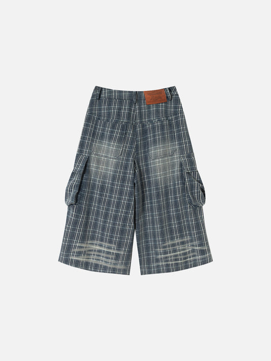 Aelfric Eden Plaid Multi Pocket Longline Shorts