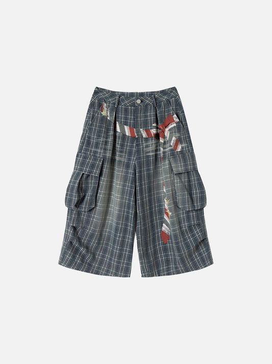 Aelfric Eden Plaid Multi Pocket Longline Shorts