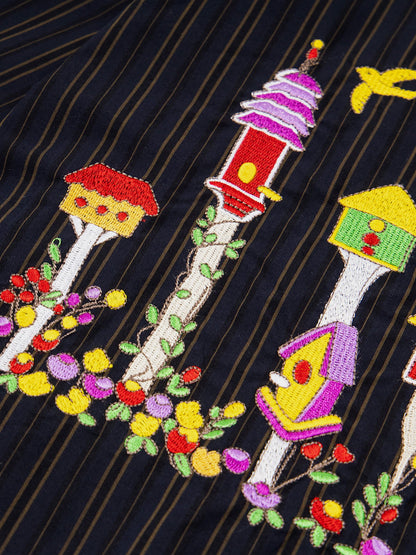 Aelfric Eden Birdhouse Embroidery Short Sleeve Shirt