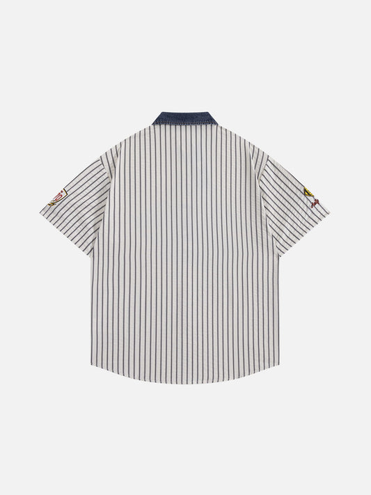 Aelfric Eden Stripe Patch Short Sleeve Shirt