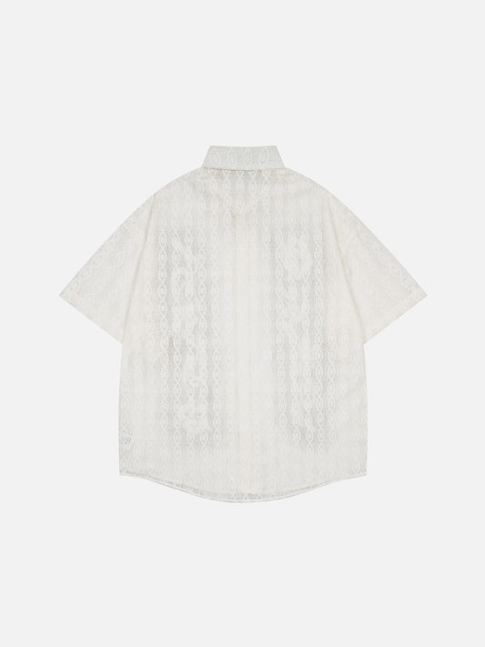Aelfric Eden Openwork Floral Short Sleeve Shirt