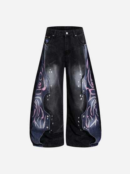 Aelfric Eden Snap Panel Baggy Barrel Jeans
